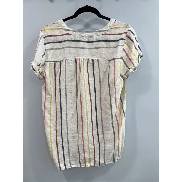 Bundle 100% Linen Tops Women M Ellen Tracy Jones NY Striped Short Sleeve Summer - Picture 4 of 13